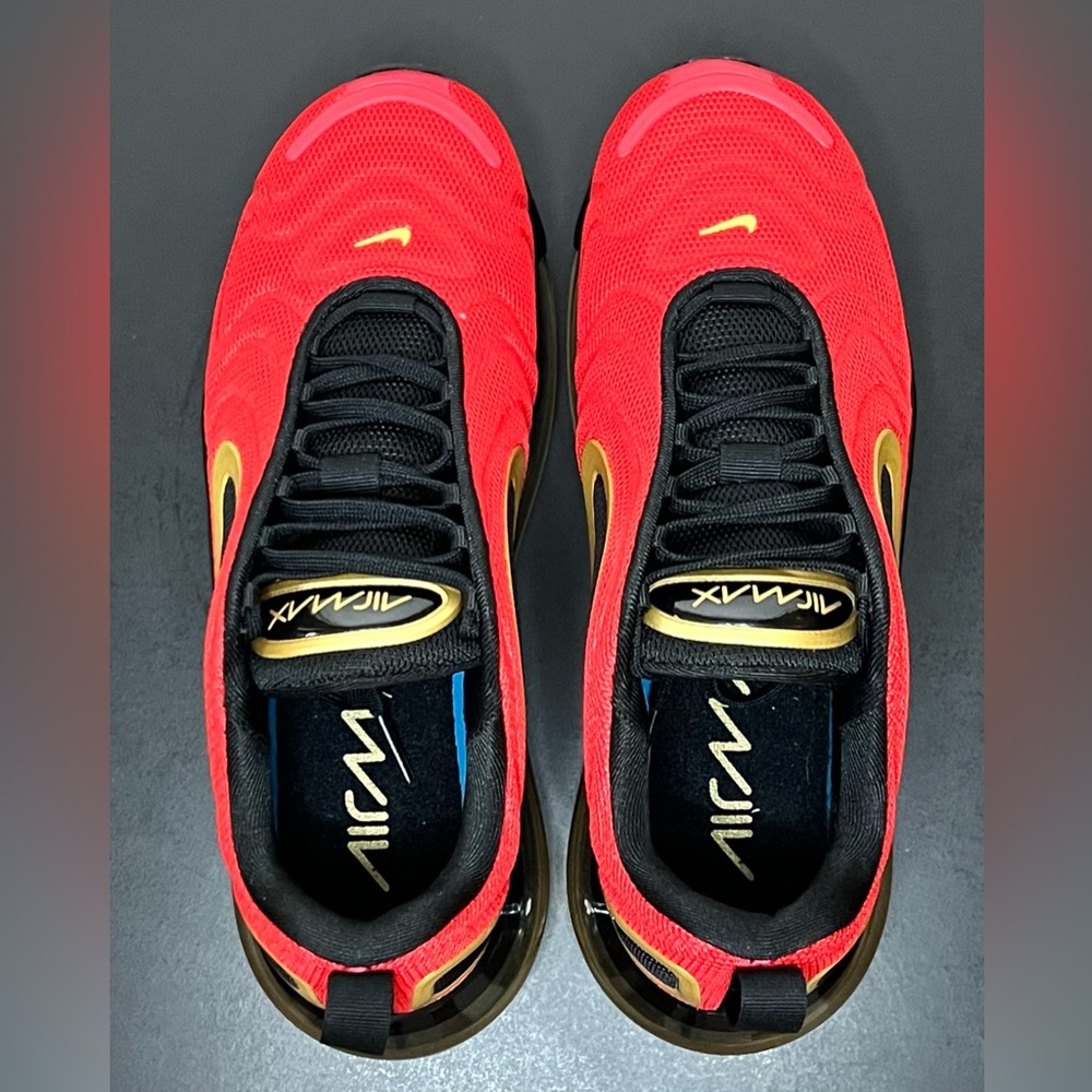 Nike Red and Gold Air Max 720 Sneakers Shoes Sporty Activewear Athletic Gym Run - Picture 11 of 15